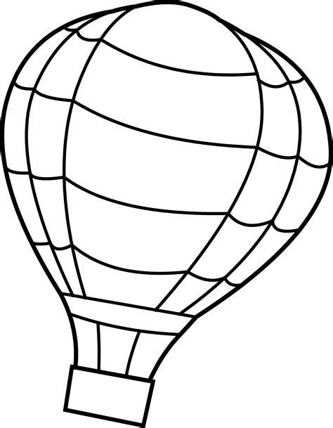 hot air balloon clipart black and white free